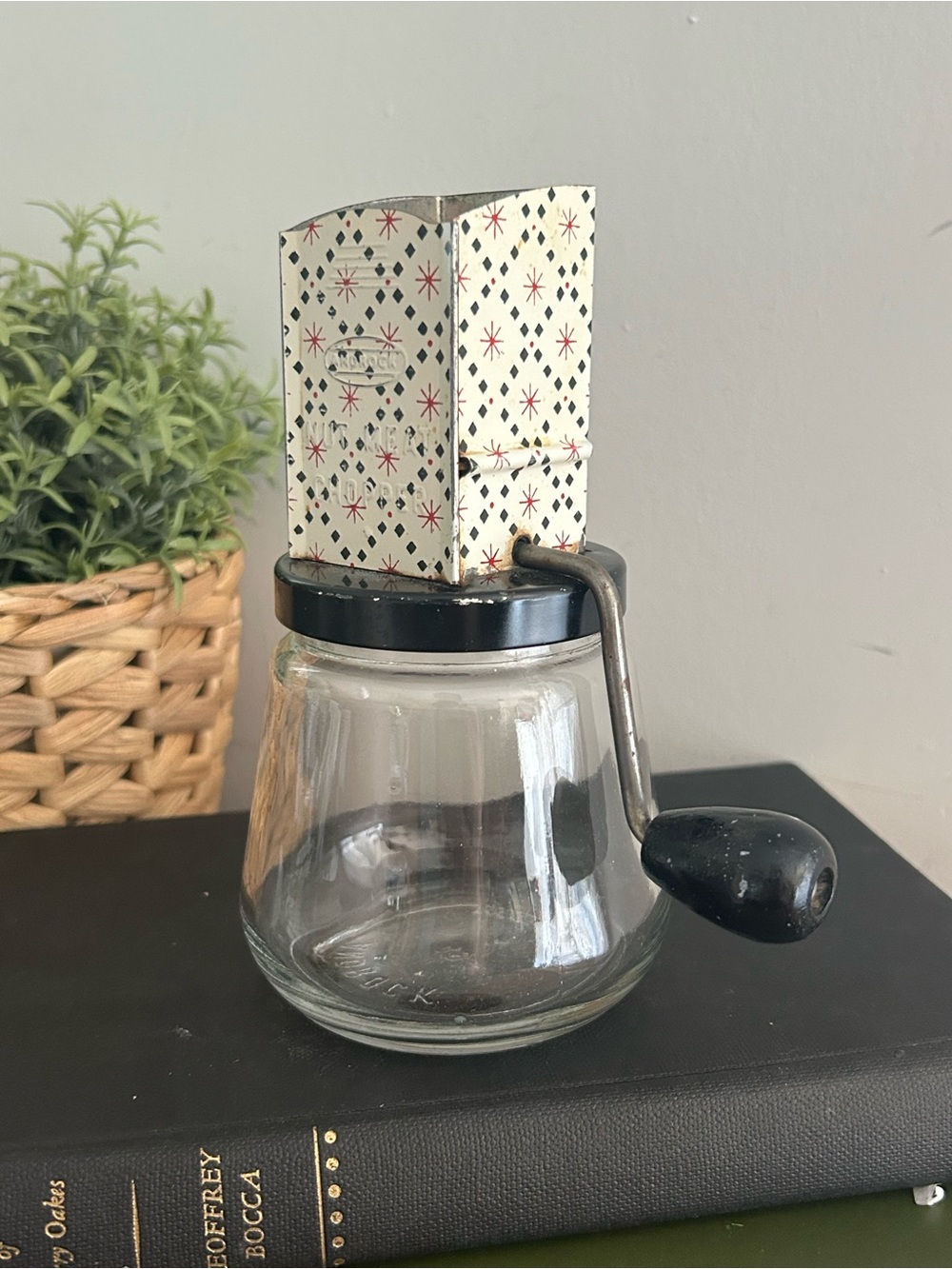 Vintage Manual Nut Grinder And Chopper handle Starburst Design